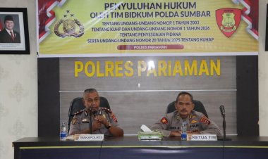 Bidkum Polda Sumbar Sosialisasikan KUHP Baru di Polres Pariaman, Perkuat Akurasi Penegakan Hukum